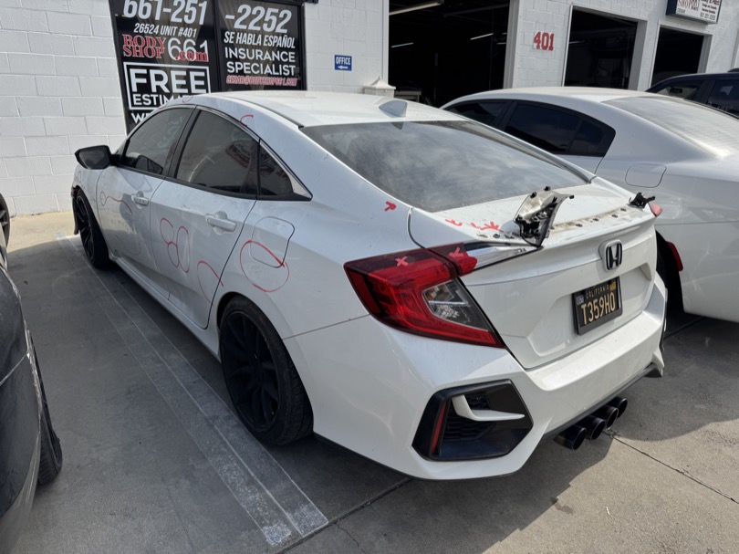 Honda Civic SI for Nightwerks - BodyShop661 Santa Clarita professional auto body repair and collision work